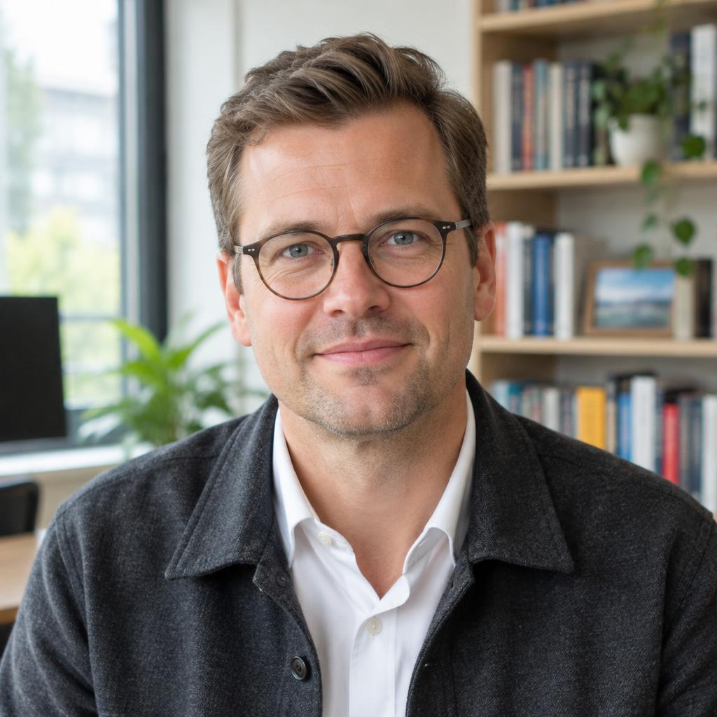 Gegenereerd portret van het fictieve redactionele personage Daan van Oranje